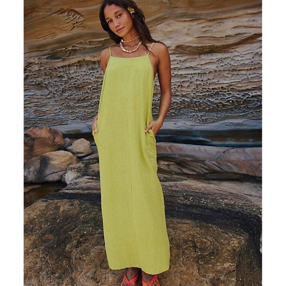 Free People Aspen Linen Blend Maxi Dress
